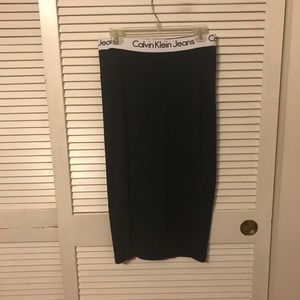 Calvin Klein Navy Midi Skirt